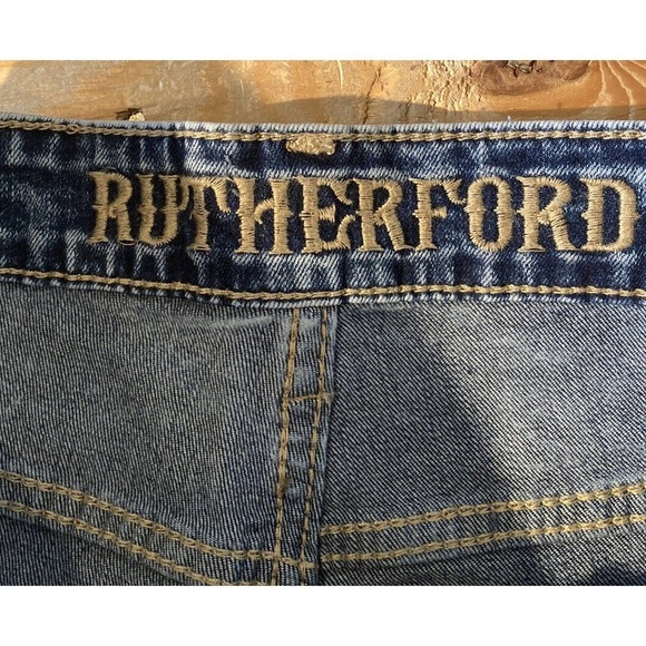 NWT Rutherford Flex Skinny Fit Jeans Size 32x33 Men’s Blue Ripped - Picture 3 of 11